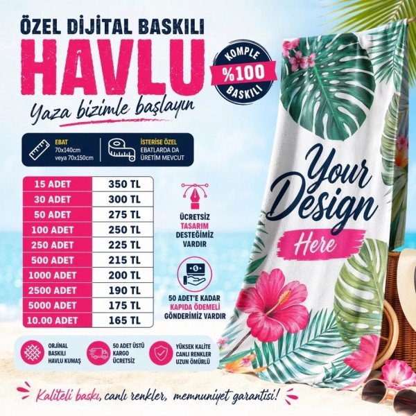 Baskılı Plaj Havlusu