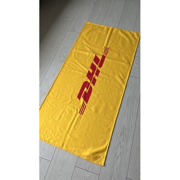 Logo Baskılı Sarı Plaj Havlusu
